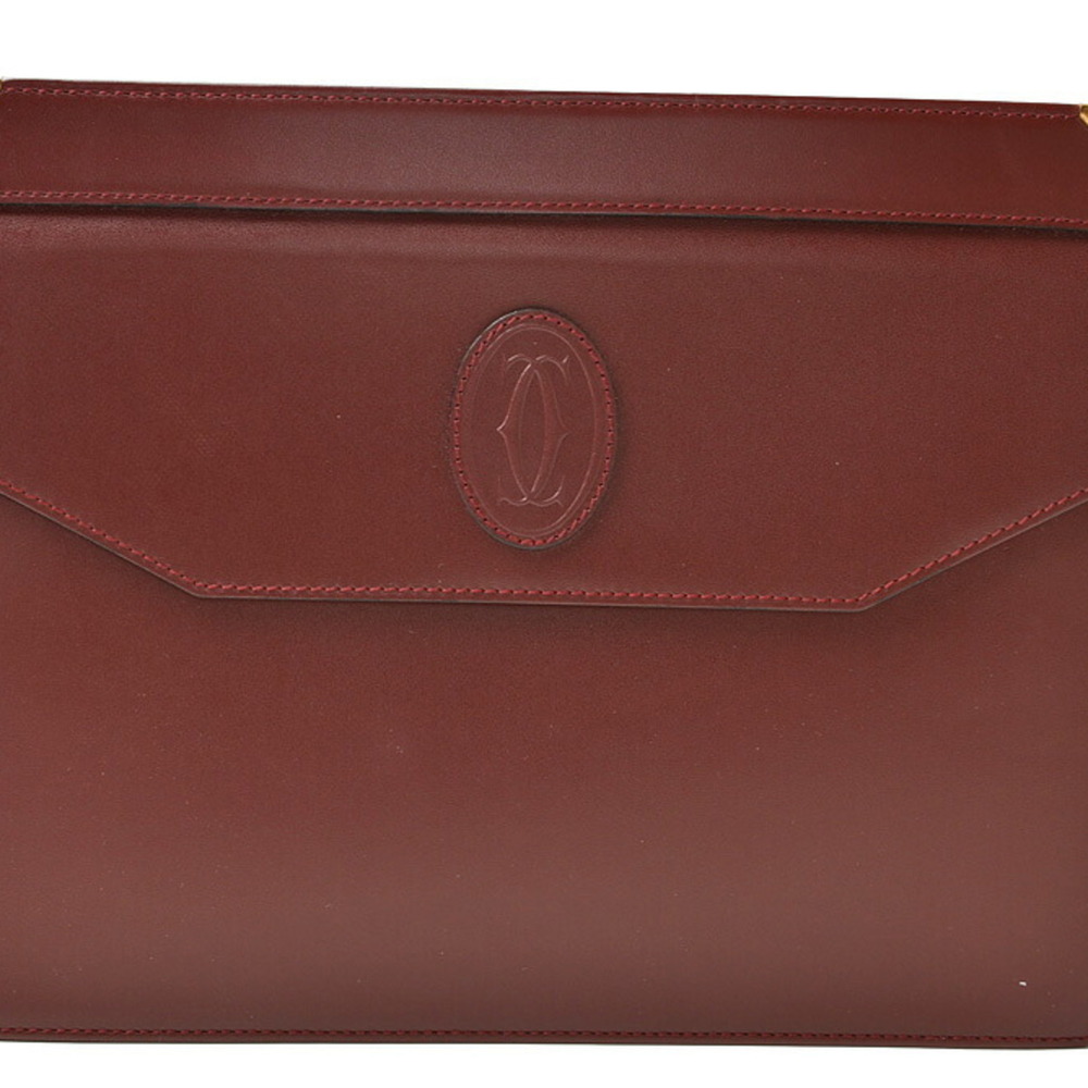 Cartier clutch bag, Must line, men's leather, burgundy.